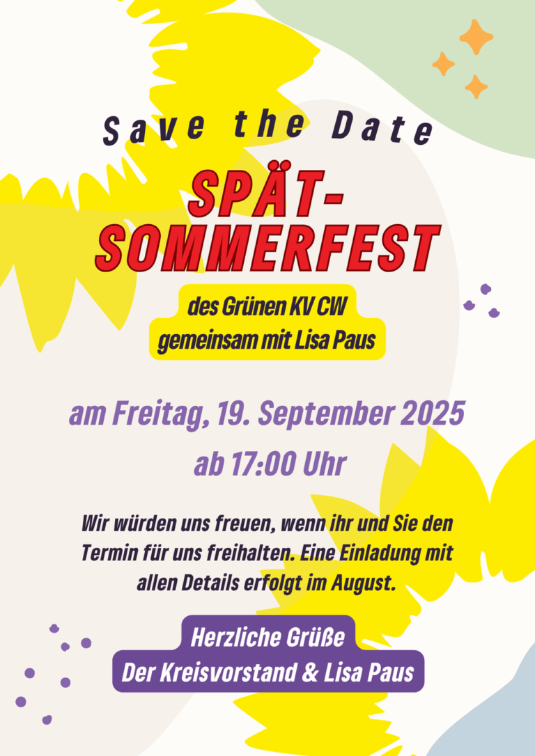 Save the Date: Spätsommerfest gemeinsam mit Lisa Paus